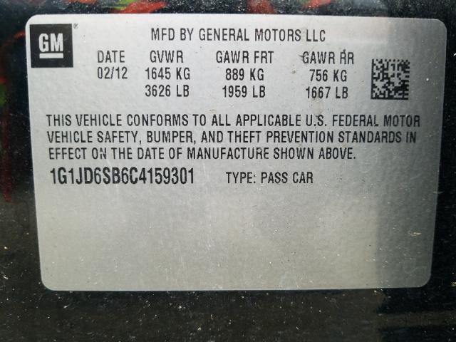 Photo 9 VIN: 1G1JD6SB6C4159301 - CHEVROLET SONIC LT 