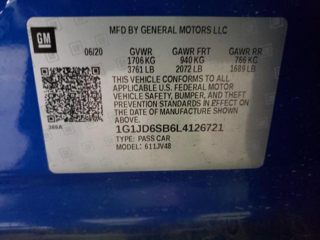 Photo 9 VIN: 1G1JD6SB6L4126721 - CHEVROLET SONIC LT 