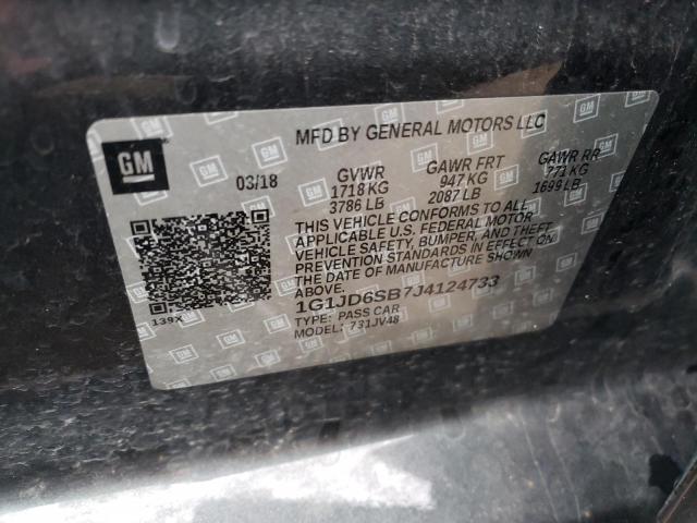 Photo 12 VIN: 1G1JD6SB7J4124733 - CHEVROLET SONIC LT 