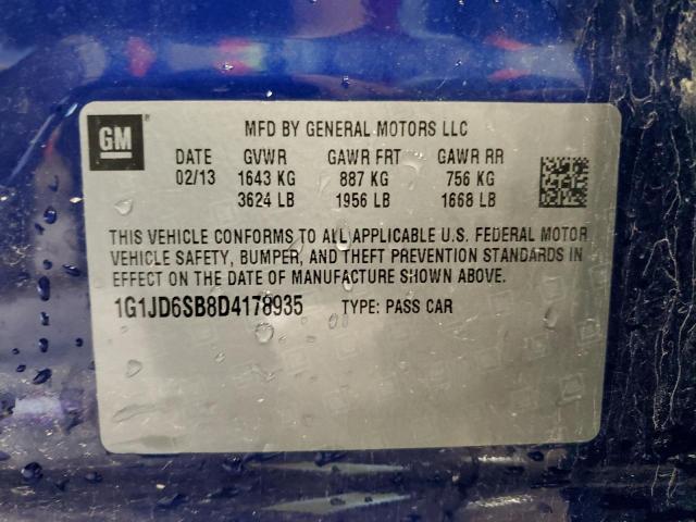 Photo 11 VIN: 1G1JD6SB8D4178935 - CHEVROLET SONIC LT 