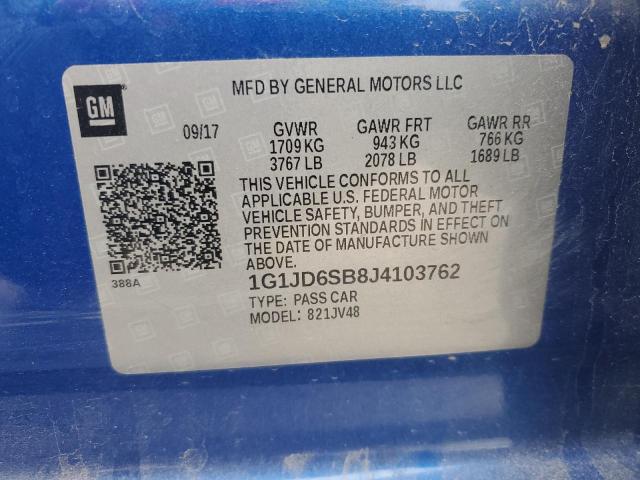 Photo 11 VIN: 1G1JD6SB8J4103762 - CHEVROLET SONIC 