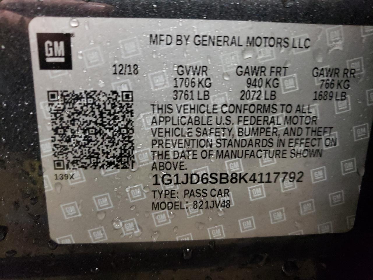 Photo 11 VIN: 1G1JD6SB8K4117792 - CHEVROLET SONIC 