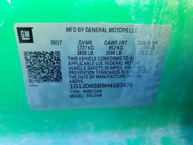 Photo 11 VIN: 1G1JD6SB9H4167478 - CHEVROLET SONIC 