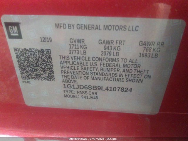 Photo 8 VIN: 1G1JD6SB9L4107824 - CHEVROLET SONIC 