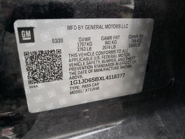 Photo 9 VIN: 1G1JD6SBXL4118377 - CHEVROLET SONIC LT 