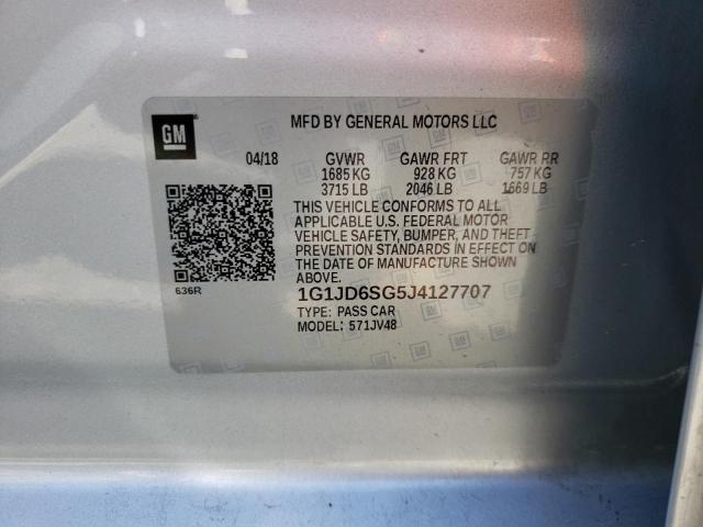 Photo 12 VIN: 1G1JD6SG5J4127707 - CHEVROLET SONIC LT 