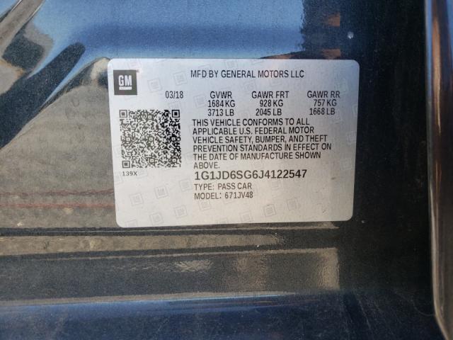 Photo 9 VIN: 1G1JD6SG6J4122547 - CHEVROLET SONIC LT 