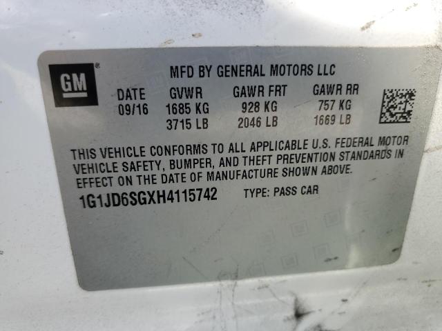 Photo 12 VIN: 1G1JD6SGXH4115742 - CHEVROLET SONIC LT 