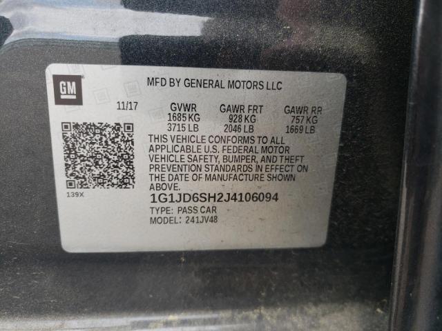 Photo 11 VIN: 1G1JD6SH2J4106094 - CHEVROLET SONIC 