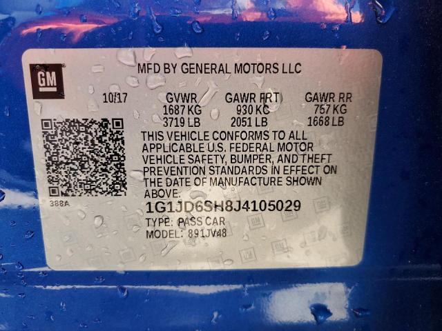 Photo 11 VIN: 1G1JD6SH8J4105029 - CHEVROLET SONIC LT 