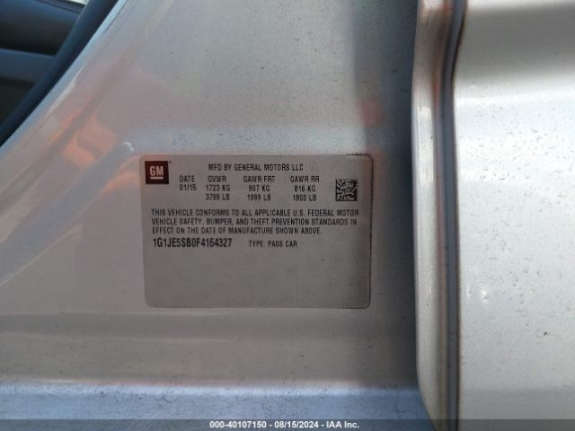 Photo 8 VIN: 1G1JE5SB0F4164327 - CHEVROLET SONIC 