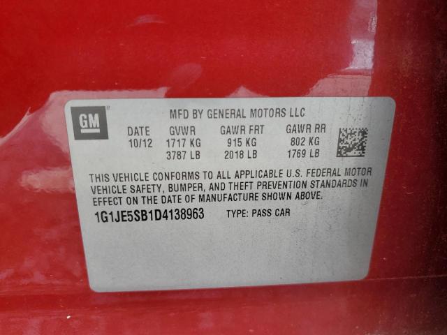 Photo 11 VIN: 1G1JE5SB1D4138963 - CHEVROLET SONIC LTZ 