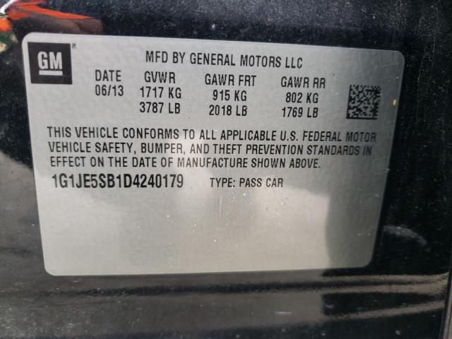 Photo 9 VIN: 1G1JE5SB1D4240179 - CHEVROLET SONIC LTZ 