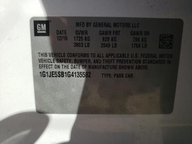 Photo 12 VIN: 1G1JE5SB1G4135582 - CHEVROLET SONIC LTZ 