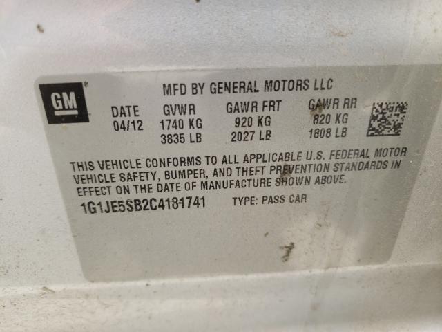 Photo 9 VIN: 1G1JE5SB2C4181741 - CHEVROLET SONIC LTZ 