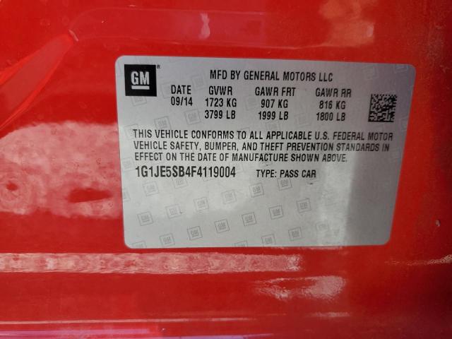 Photo 11 VIN: 1G1JE5SB4F4119004 - CHEVROLET SONIC LTZ 