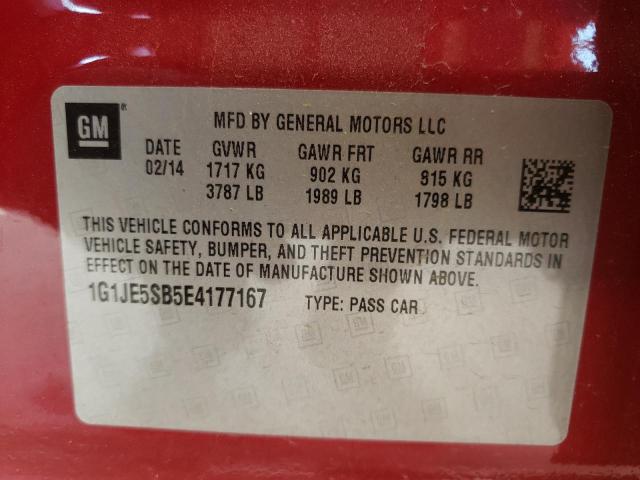 Photo 9 VIN: 1G1JE5SB5E4177167 - CHEVROLET SONIC LTZ 