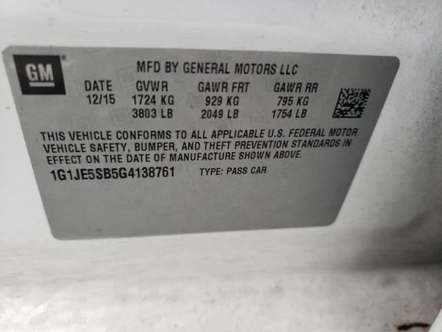 Photo 11 VIN: 1G1JE5SB5G4138761 - CHEVROLET SONIC LTZ 