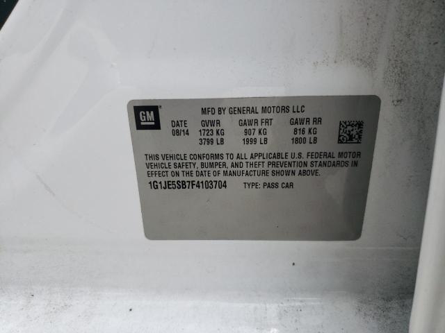 Photo 11 VIN: 1G1JE5SB7F4103704 - CHEVROLET SONIC LTZ 