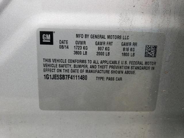 Photo 11 VIN: 1G1JE5SB7F4111480 - CHEVROLET SONIC LTZ 