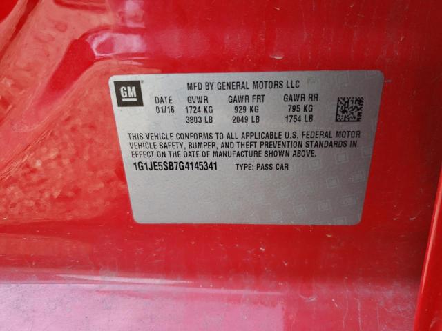 Photo 11 VIN: 1G1JE5SB7G4145341 - CHEVROLET SONIC 