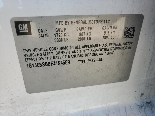 Photo 11 VIN: 1G1JE5SB8F4194689 - CHEVROLET SONIC 