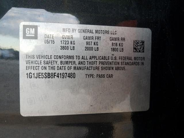 Photo 9 VIN: 1G1JE5SB8F4197480 - CHEVROLET SONIC LTZ 