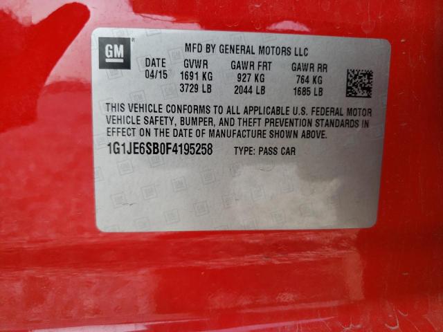 Photo 11 VIN: 1G1JE6SB0F4195258 - CHEVROLET SONIC LTZ 