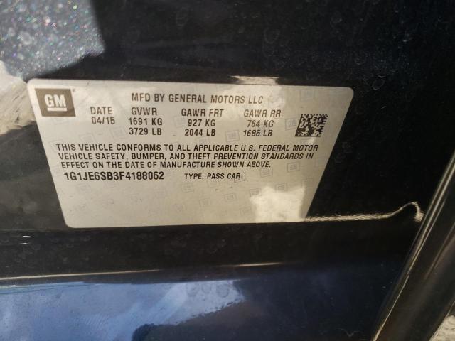 Photo 9 VIN: 1G1JE6SB3F4188062 - CHEVROLET SONIC LTZ 