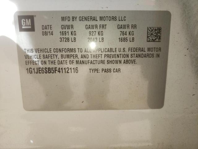 Photo 9 VIN: 1G1JE6SB5F4112116 - CHEVROLET SONIC LTZ 