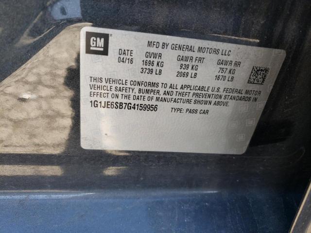 Photo 11 VIN: 1G1JE6SB7G4159956 - CHEVROLET SONIC LTZ 