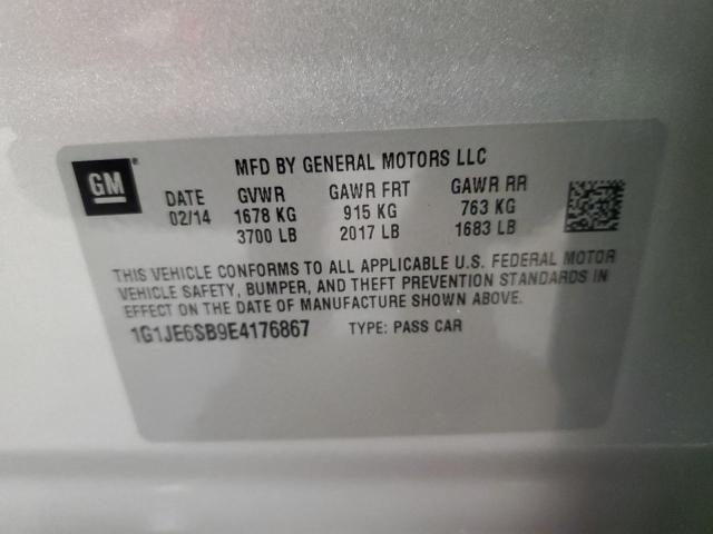 Photo 12 VIN: 1G1JE6SB9E4176867 - CHEVROLET SONIC 