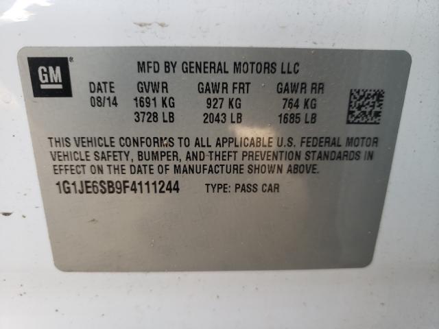 Photo 9 VIN: 1G1JE6SB9F4111244 - CHEVROLET SONIC LTZ 