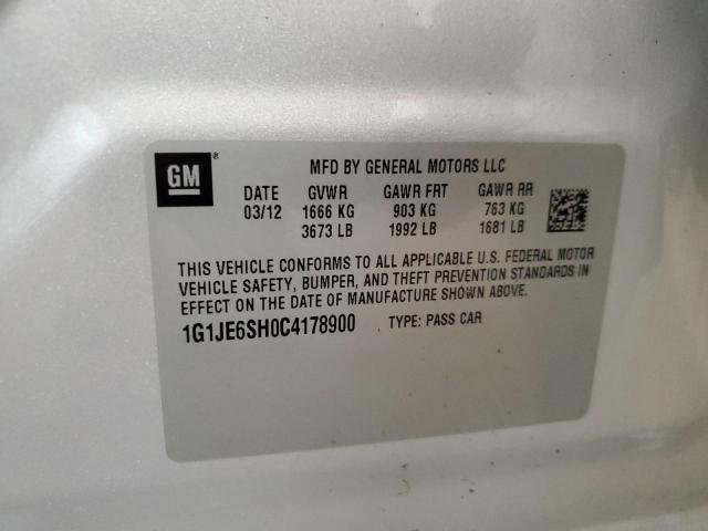 Photo 12 VIN: 1G1JE6SH0C4178900 - CHEVROLET SONIC LTZ 