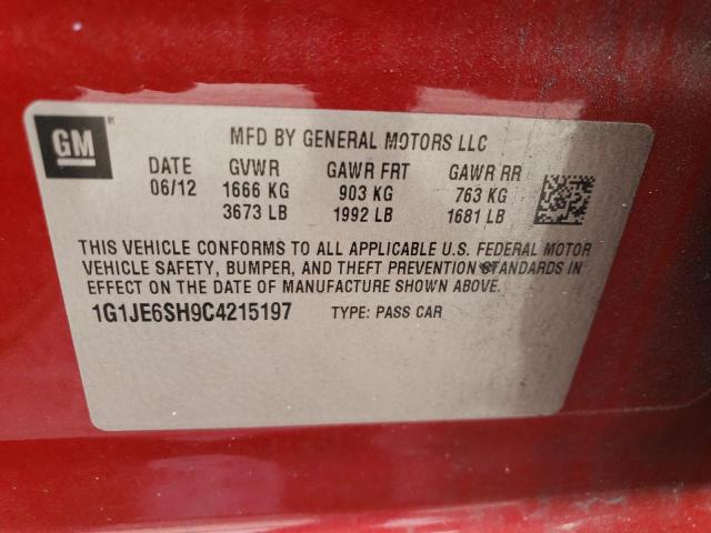 Photo 11 VIN: 1G1JE6SH9C4215197 - CHEVROLET SONIC LTZ 