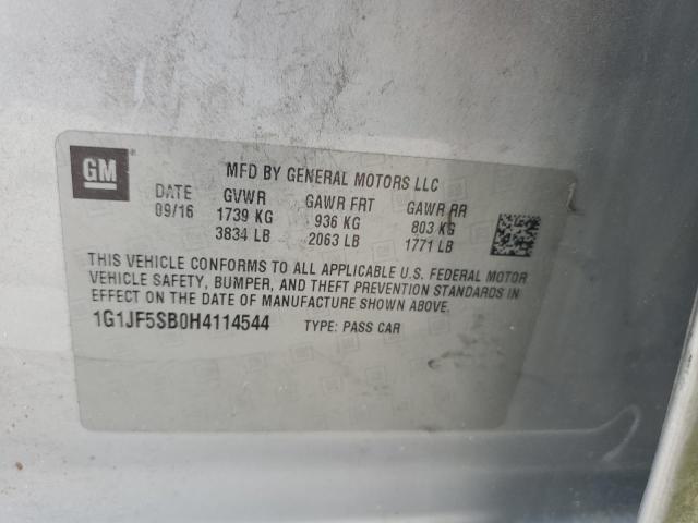 Photo 11 VIN: 1G1JF5SB0H4114544 - CHEVROLET SONIC PREM 