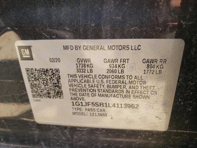 Photo 9 VIN: 1G1JF5SB1L4113962 - CHEVROLET SONIC PREM 