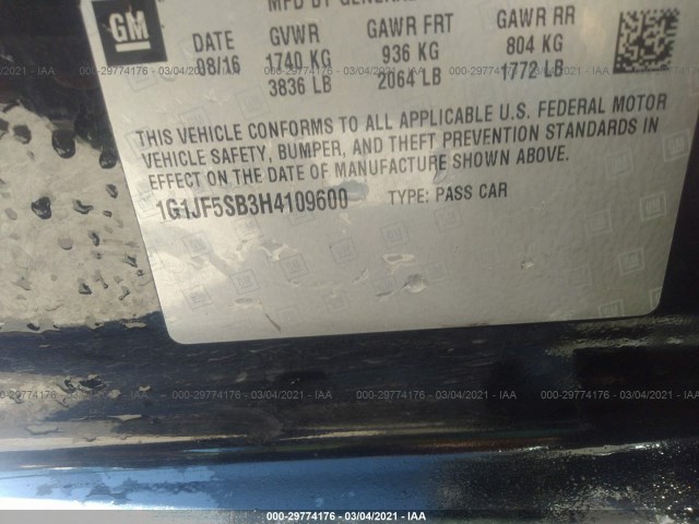 Photo 8 VIN: 1G1JF5SB3H4109600 - CHEVROLET SONIC 