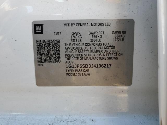 Photo 11 VIN: 1G1JF5SB3J4106217 - CHEVROLET SONIC PREM 