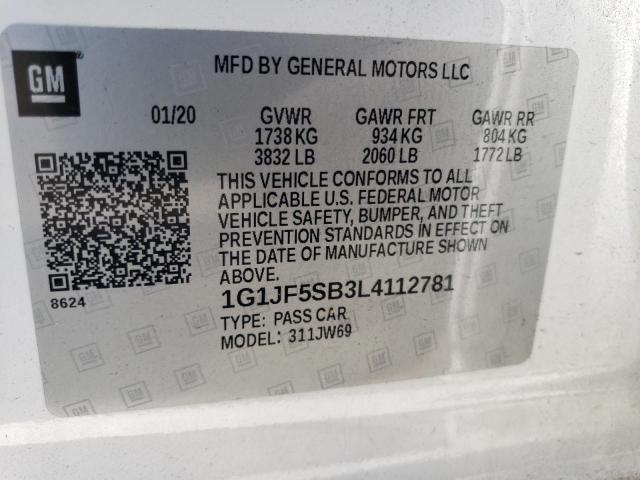 Photo 9 VIN: 1G1JF5SB3L4112781 - CHEVROLET SONIC PREM 