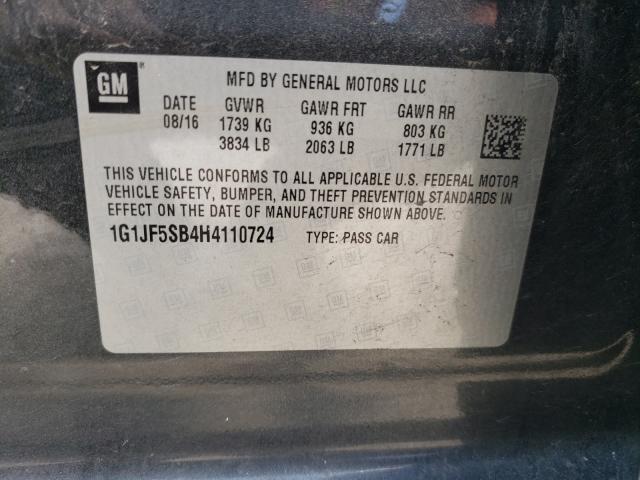 Photo 9 VIN: 1G1JF5SB4H4110724 - CHEVROLET SONIC PREM 