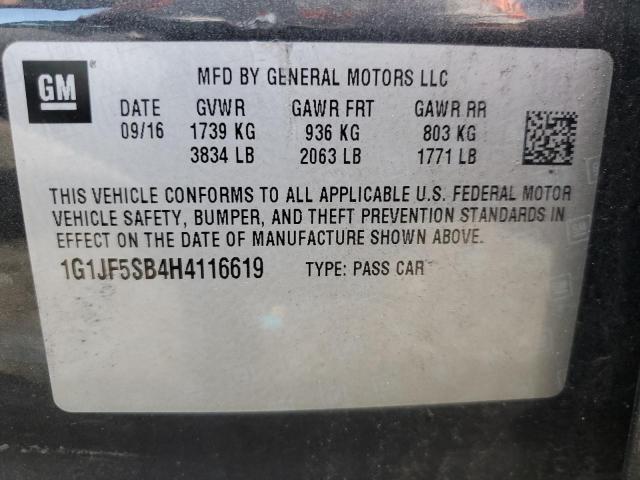 Photo 11 VIN: 1G1JF5SB4H4116619 - CHEVROLET SONIC PREM 