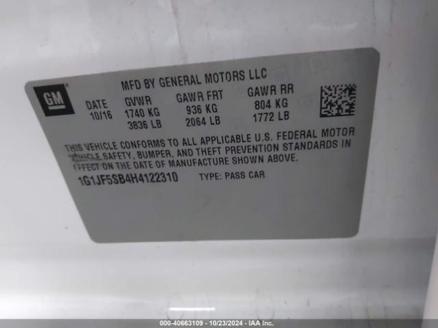 Photo 8 VIN: 1G1JF5SB4H4122310 - CHEVROLET SONIC 