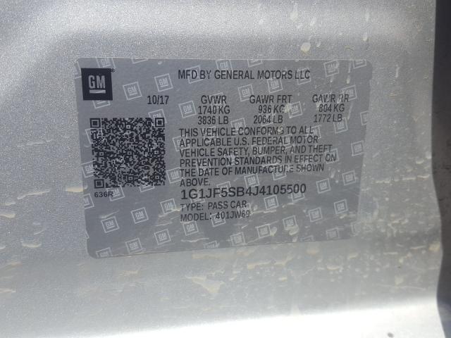 Photo 9 VIN: 1G1JF5SB4J4105500 - CHEVROLET SONIC PREM 