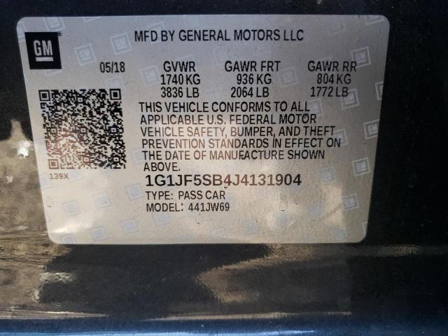 Photo 9 VIN: 1G1JF5SB4J4131904 - CHEVROLET SONIC PREM 