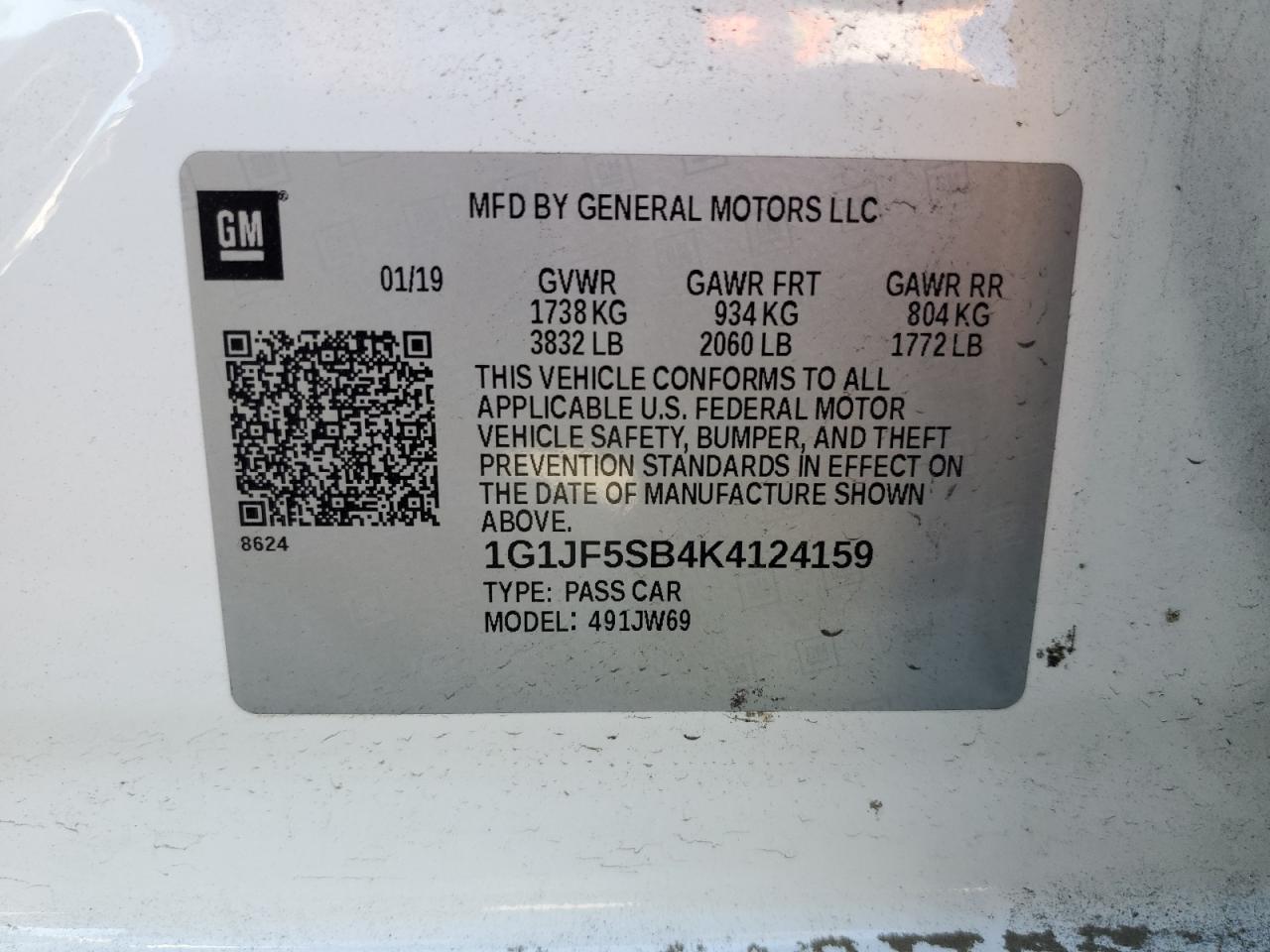 Photo 11 VIN: 1G1JF5SB4K4124159 - CHEVROLET SONIC 