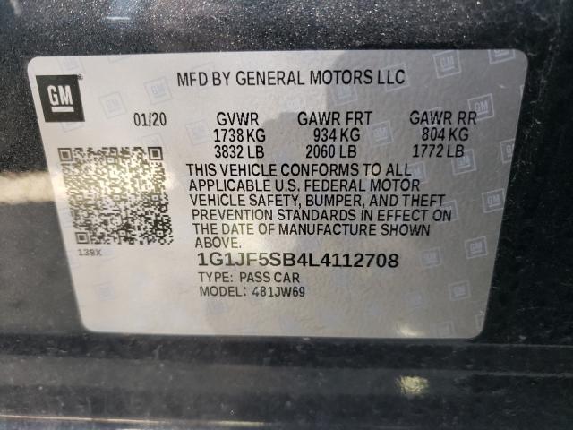 Photo 9 VIN: 1G1JF5SB4L4112708 - CHEVROLET SONIC PREM 