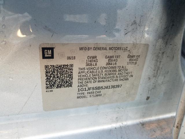 Photo 9 VIN: 1G1JF5SB5J4136397 - CHEVROLET SONIC PREM 