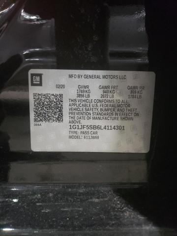 Photo 9 VIN: 1G1JF5SB6L4114301 - CHEVROLET SONIC PREM 