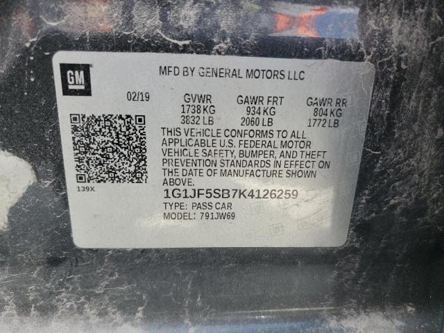 Photo 11 VIN: 1G1JF5SB7K4126259 - CHEVROLET SONIC PREM 